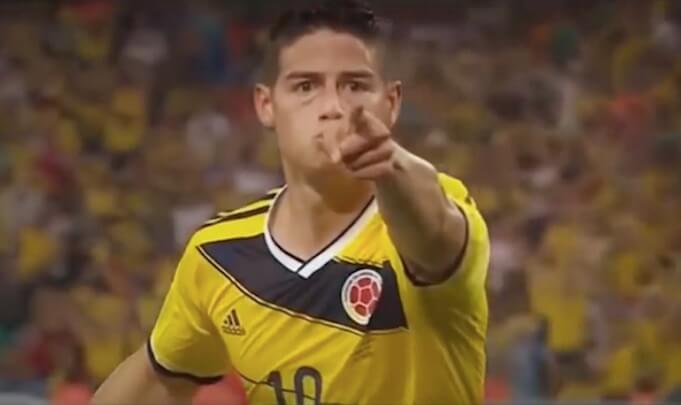 James Rodriguez während der WM 2014 in Brasilien. (Screenshot: YouTube/A7HFM)