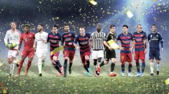 UEFA-Team of the year 2015. (Screenshot:YouTube/UEFA.tv)