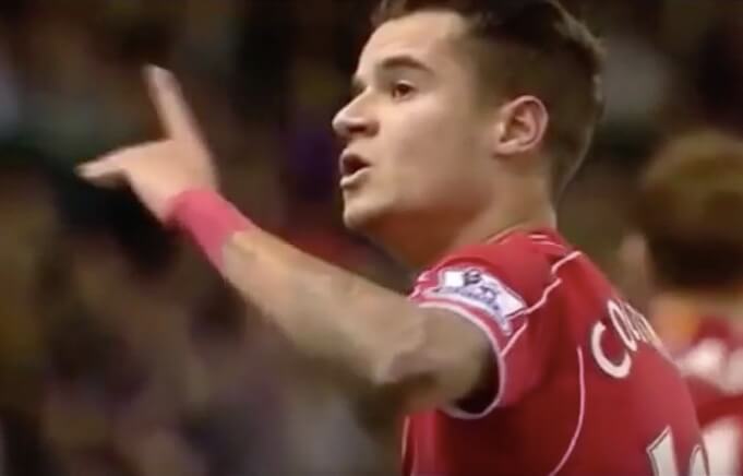 Coutinho im Trikot des FC Liverpool. (Screenshot:YouTube/LFC Ado Tuxla)