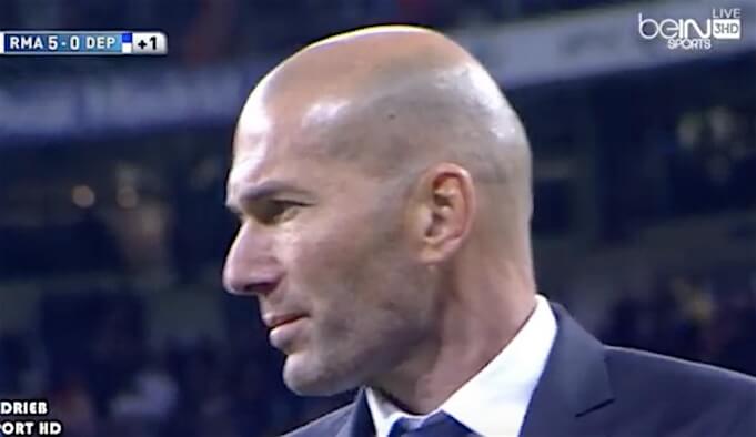 Real Madrids Coach Zinedine Zidane. (Screenshot:YouTube/DRIEB SPORT HD)